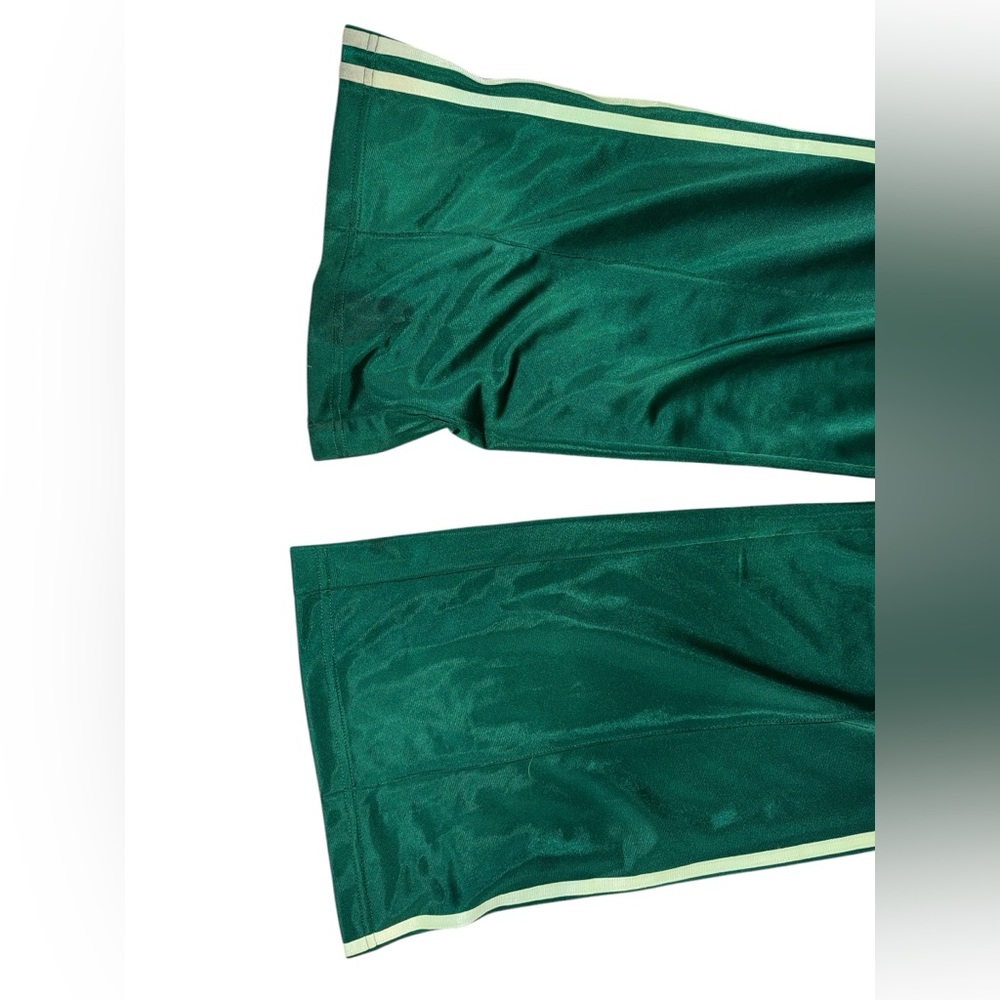 adidas Teal Satin Track Pants with Elastic Waist - Picture 3 of 4